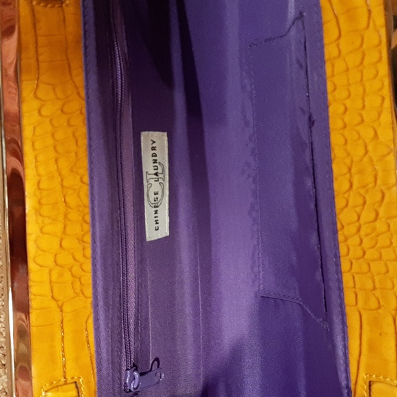 Chinese Laundry Faux-Leather Yellow Clutch - Picture 5 of 5